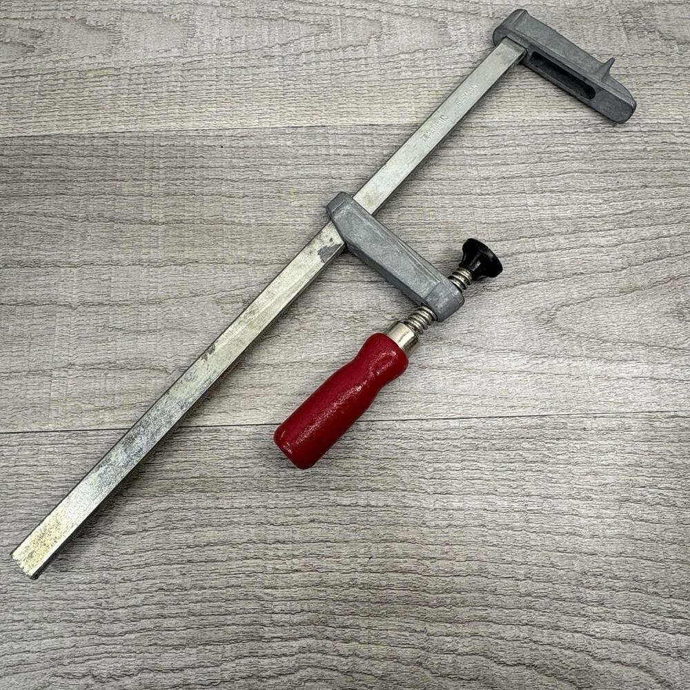 Vintage German Made Sliding Bar Clamp Red Wood Handle Made in Germany Tool